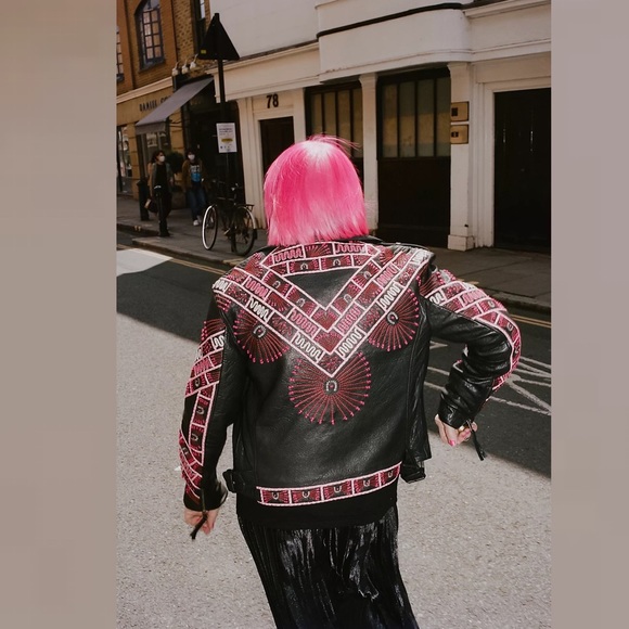 Free People Zandra Rhodes Stardust Biker Jacket - Picture 5 of 11